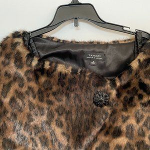 COPY - Tahari ASL Leopard-Print Faux-Fur Shawl